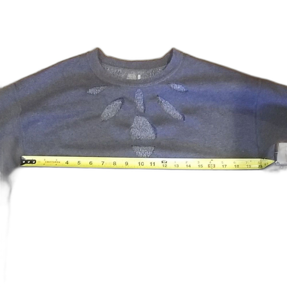 Vintage Fruit of the Loom Gray Sweatshirt Women's Large Distressed Cutout Design - Picture 5 of 8